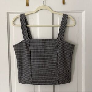 cupcakes & cashmere Black and White Houndstooth Crop Top Size 6